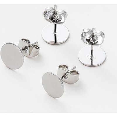 10 stuks slot 14K 18K Verguld Lege Stud Oorbellen Basis Pinnen Met Oorbellen Dopjes Onderdelen Oor Achterkant Voor Doe-het-zelf Sieraden Maken 12mm