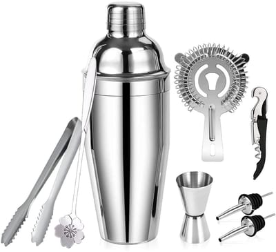 Unyqoos® Complete Cocktailshakerset van 10 Stuks voor Thuis en Professioneel Gebruik