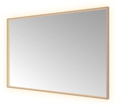 Hotbath &More SQU128 Square spiegel 120x80cm met verlichting, spiegelverwarming, kleurwissel, dimbaar en afstandsbediening geborsteld koper PVD
