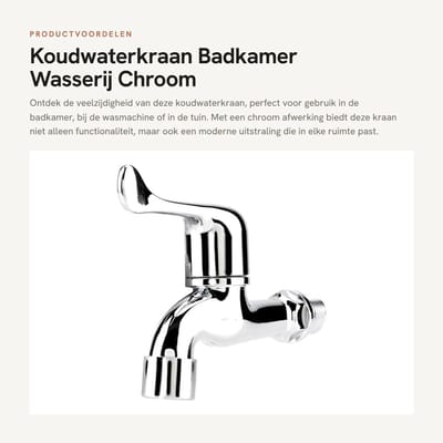 Dailygoods- Koudwaterkraan Hoogwaardig ABS - Enkele Handvat - Tuinkraan - Badkamerkraan - Wasserijkraan - Eenvoudig te installeren - Waterkraan