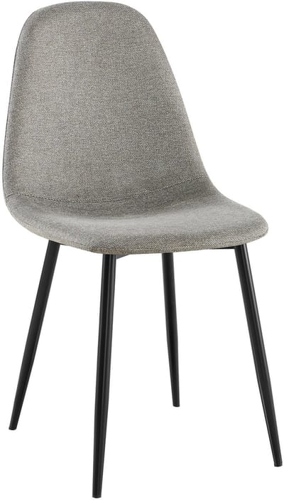 CLP Napier Eetkamerstoel - Modern Design - Zonder armleuning - Metalen Onderstel - Comfortabele Rugleuning - Max. 150 kg - Stof/licht grijs