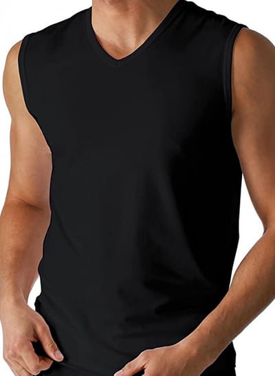 Beeren Heren mouwloos Shirt - V-hals - Zwart - maat XL