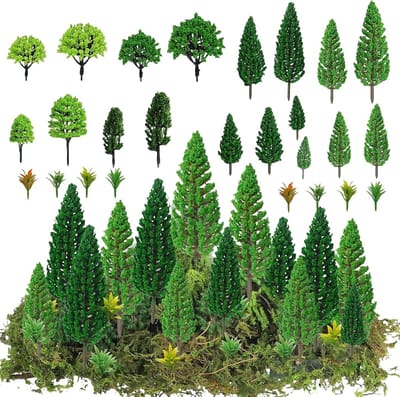 Miniatuur Bomen Set van 40 Stuks (4-16 cm) voor Modelbouw, Landschapsontwerp en Spoorwegaccessoires