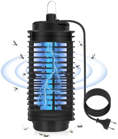 Elektrische Muggenlamp met UV-Licht - IPX4 Waterdicht en Ophanghaak - Chemievrije Insectenvanger voor Binnen en Buiten - Zwart