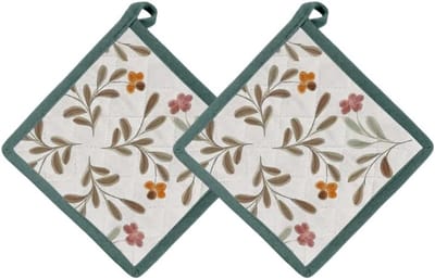 Set van 2 Katoenen Pannenlappen 20x20 cm - Hittebestendig en Wasbaar