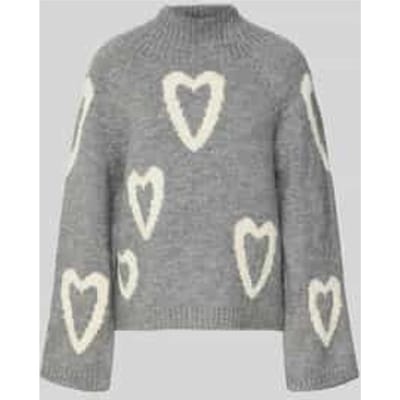 Oversized gebreide pullover met met wol en katoen