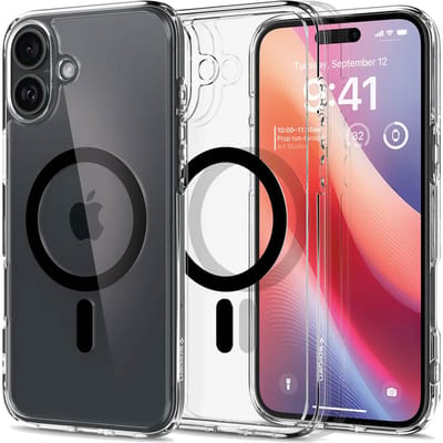 Spigen Ultra Hybrid MagFit - Hoesje Geschikt voor Apple iPhone 16 - Compatibel met MagSafe - Back Cover Zwart