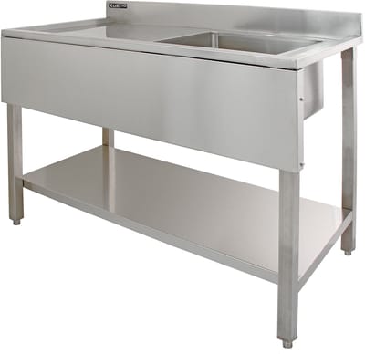 Professionele spoeltafel - rvs - 120x60x90 cm - afdruip links