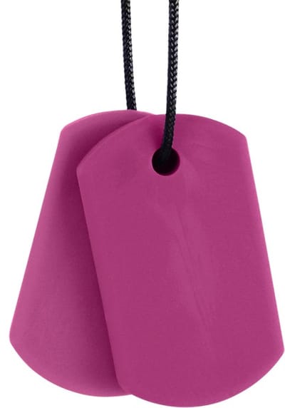 ARK Therapeutic kauwsieraad speelgoed Chew Tags magenta kunststof.