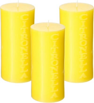 Atmosphera Kaars - 3x stuks - citronella - stomkaars - 64 branduur - citrusgeur
