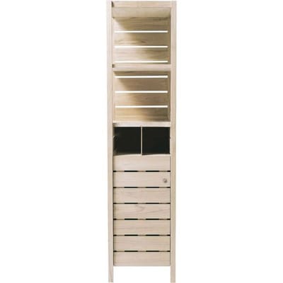 Megabad Profi Collection Wood tall cabinet with 1 door and open compartments, 42.4 cm 52020-1-CHARC