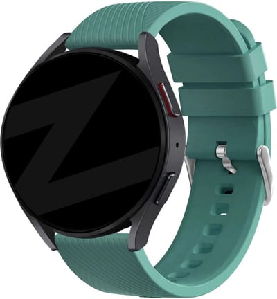 Bandz universeel 22mm siliconen band 'Deluxe' geschikt voor Samsung Galaxy Watch 3 45mm / Watch 1 46mm / Gear S3 - Polar Vantage M / M2 / Grit X - Huawei Watch GT 1/2/3/4 46mm / GT 5 (Pro) (46mm) / GT 2 Pro - Hoogwaardig siliconen - dennengroen