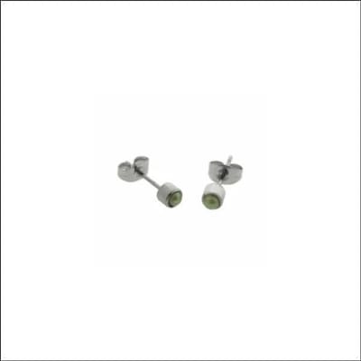 Aramat Jewels | Oorbellen | Lichtgroene Oorbellen kristal | | | |4mm | Staal | Kinderen, Volwassenen | Verkleurd niet