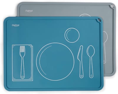 Montessori Placemat voor peuters - Siliconen matten in set van 2 voor leren tafelsetting