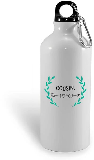 Hacebo® - cousin I love you waterfles - Neef - de liefste neef - verjaardag - cadeautje voor neef - neef artikelen - kado - geschenk - water fles - 400ML