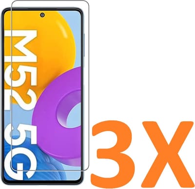 Screenprotector Glas - Tempered Glass Screen Protector - 3x Geschikt voor: Samsung Galaxy M53 5G