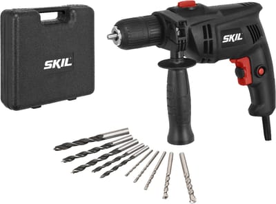SKIL Klopboormachine 550W - Klopboor - Boormachine voor Hout, Staal & Metselwerk - Boorcacpaciteit Tot 35mm - Klopboormachines - Snelspanboorkop 13mm - Met Diepteaanslag & Zijhandgreep - Inclusief Accessoires - Skil 1020 AD