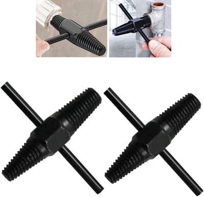 2-stuks Schroefextractors - Beschadigde Schroefverwijderaars - Sanitair Gereedschap - Loodgietersgereedschap - Dubbelzijdig ontwerp - Staal - 10×5cm - Geschikt voor gebroken schroeven, kranen, reparaties en dagelijks gebruik - Zwart