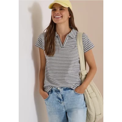 Poloshirt met korte mouwen en gestreept patroon
