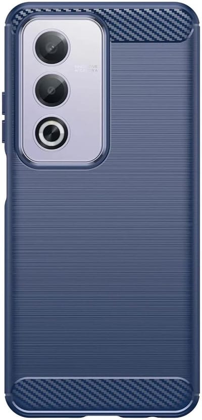 Geborsteld TPU Hoesje Geschikt voor Oppo A80 | Beschermhoes | Back Cover | Flexibel TPU | Stijlvol Carbon | Dun | Blauw