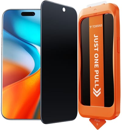 TORRAS Install Master Geschikt voor Apple iPhone Air - Privacy Glass - Screen Protector met Montage Frame - Gemakkelijke Installatie - Volledig Dekkend - Privacy Filter