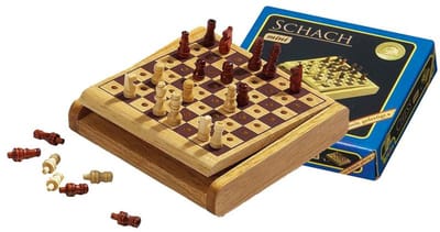 Philos Reis Schaak Steekspel Mini Veld 12 mm, Koningshoogte 23 mm