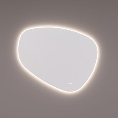 HIPP Design spiegel Organisch met Directe en Indirecte LED-Verlichting Rondom 100 B x 85 H x 3 cm met Spiegelverwarming. Kleurenwissel en Touch-Dimmer