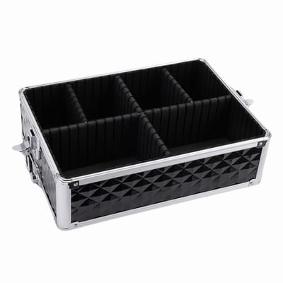 Guardian Beauty Make-up Train Case - 34.50cm Lengte - Zwart - Met Verstelbare Verdelers - Cosmetica Organizer - Schoonheidsgeval