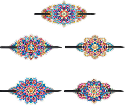 Haarspelden - 208 - Mandala - set van 5 - diamond painting - compleet pakket - Diamond painting by Wietske
