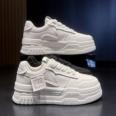 Leren Platform Witte Schoenen Damesschoenen Lente Nieuwe Verhogende Sportschoenen Veelzijdige Casual Schoenen Kindersportschoenen 40 gray