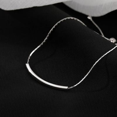 925 Sterling Zilver Vierkante Buis Armband Voor Vrouwen Eenvoudig Niche Ontwerp Verstelbare Armband Koreaanse Persoonlijkheid Sieraden zilver