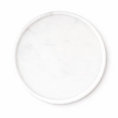 Marmoree - Marmeren Tray - Dienblad - Rond - Natuursteen - Wit - 30cm