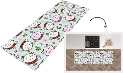 Keukenloper - Loper keuken - Kat - Huisdieren - Patroon - 150x50 cm - Keukenloper vinyl