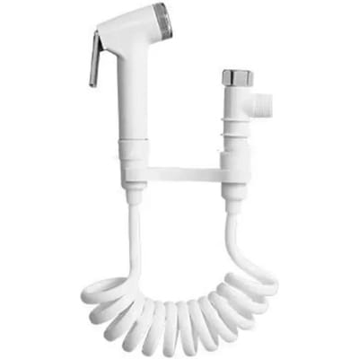 ABS Draagbare Bidetsproeier Set Handheld Toilet Bidet Intrekbare Veer Slang Adapter Gratis Montagebeugel Schakelaar Reinigingsgereedschap white