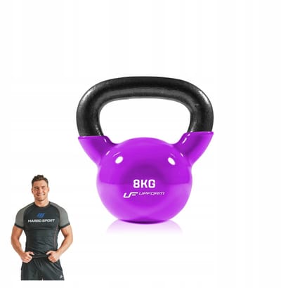 Marbo Sport - Kettlebell - UpForm - 8 kg - Gietijzer met vinylcoating - Voor functionele training en thuisgym en Home Gym - Paars