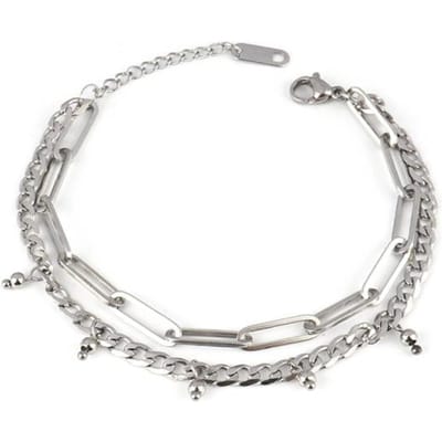 Stalen Armband Voor Vrouwen Roestvrijstalen Armbanden Hart Hanger Armbanden Mode Ketting Armbanden Vrouwen Dikke Armband Sieraden Cadeau white