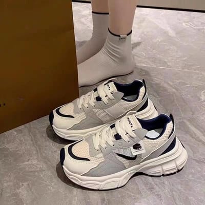 Papa Schoenen Kinderen Herfst Nieuw Ins Trendy Dikke Zool Ademend Veelzijdig Mesh Sport Casual Schoenen 40 blauw