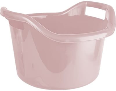 Hega Hogar Grote teil/afwasbak/kuip - kunststof - rond - handvatten - 41 x 24 cm - 14 liter - roze - huishouden/schoonmaak/wasgoed