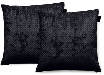 LINNICK Sierkussens Velvet - Black - Sierkussens 50x50cm - Set van 2 Kussens - 100% Velvet Voorzijde - 100% Micropercal Achterzijde