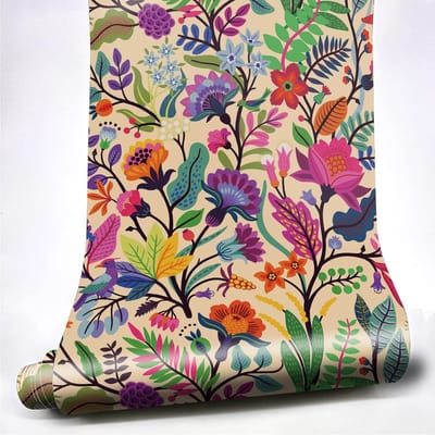Dailygoods- Meubelfolie Zelfklevend - Bloemenpatroon - Plakfolie - Decoratiefolie - 2 Rollen - 40 x 250 cm - Vintage Design - Behang