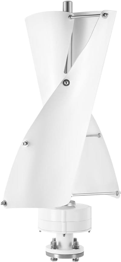 Verticale windturbine - Windgenerator stil - Energie opwekken - Geluidsarm ontwerp - 100W 12V/24V - Wit
