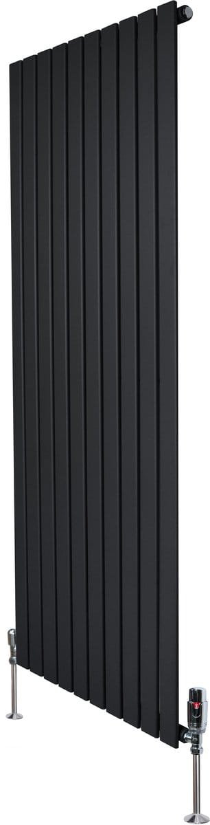 1-kolom design radiator - 1600x700 mm - zwart - thermostaatkraan
