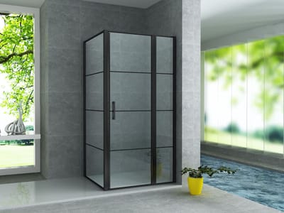 ZIMMER Douchecabine LINE 90x120 cm Mat zwart – Draaideur Soft-Close – 8 mm Veiligheidsglas – Anti-kalk