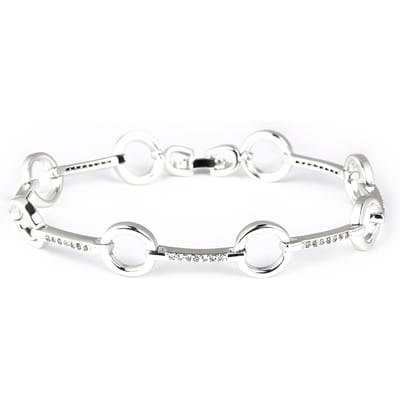 Luxenter Armband met schitterende zirkonia en rhodiumafwerking - Dimaran