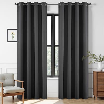 Famanu – Verduisterende gordijnen 183 cm lengte 2 panelen set - thermisch geïsoleerde lange gordijnen en gordijnen 2 burg - kamer verduisterende ringgordijnen voor woonkamer slaapkamer raam (132 x 182