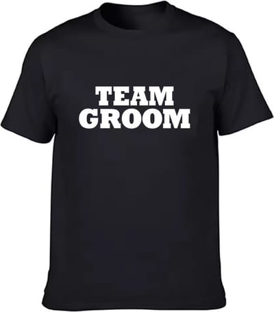 TEAM GROOM - Vrijgezellenfeest - MAAT S - ZWART - Team Bruidegom Mannen Korte Mouwen T-shirt Bachelor Party - T-shirts Bruiloft Beste Man Vrijgezellenfeest