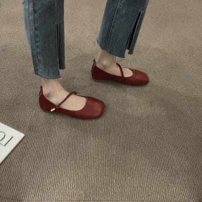 Mary Jane-schoenen met platte zool, vierkante neus, zachte zool, retro oma-schoenen, zwanger, antislip, enkelschoenen, damesschoenen 39 black
