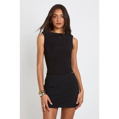 boohoo Dames Lange Basic Jersey Skort | Black | Maat: 8