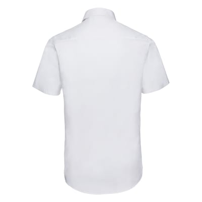 Russell Collection Heren Stretch Overhemd Met Korte Mouwen (Wit)