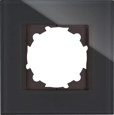 Zwart glazen afdekframe voor schakelaars en stopcontacten 99 x 99 mm